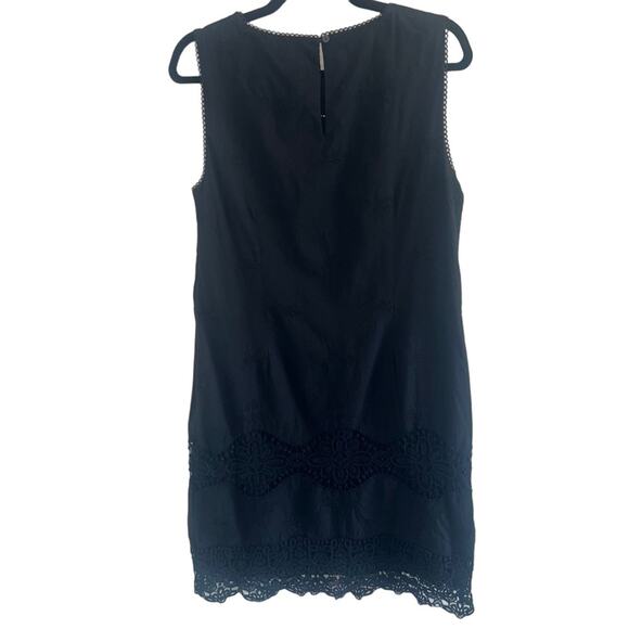 Ann Taylor Black Embroidered Lace Shift Dress 12 - Picture 4 of 7